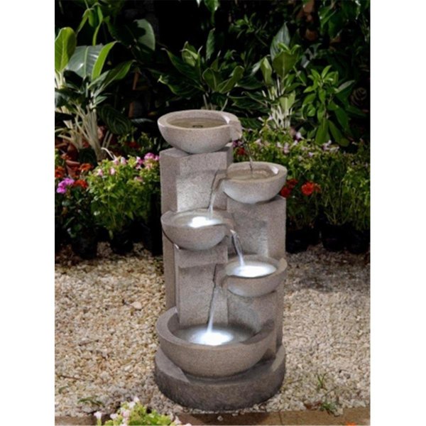 Propation Inc  Multi-tier Bowls Water Fountain with Led Light PR330849
